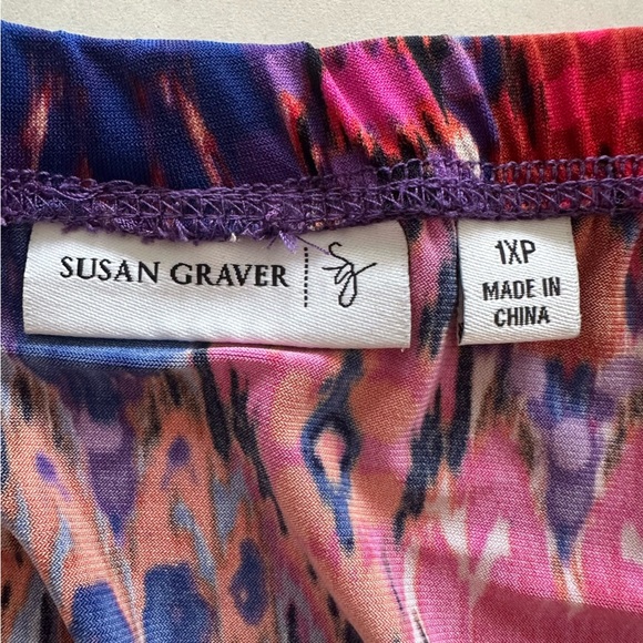 Susan Graver Maxi Skirt Liquid Knit Women 1XP Petite Pull On Stretch Jewel Tones - Picture 3 of 7